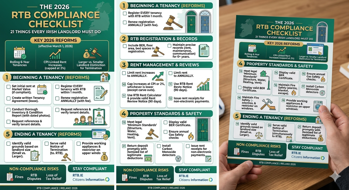 The 2026 RTB Compliance Checklist: 21 Things Every Irish Landlord Must Do